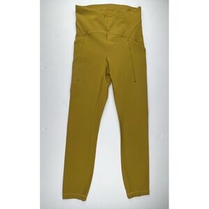 Lululemon Power Thru High Rise Tight 24" Gold Spice Leggings Size 4 Pockets READ